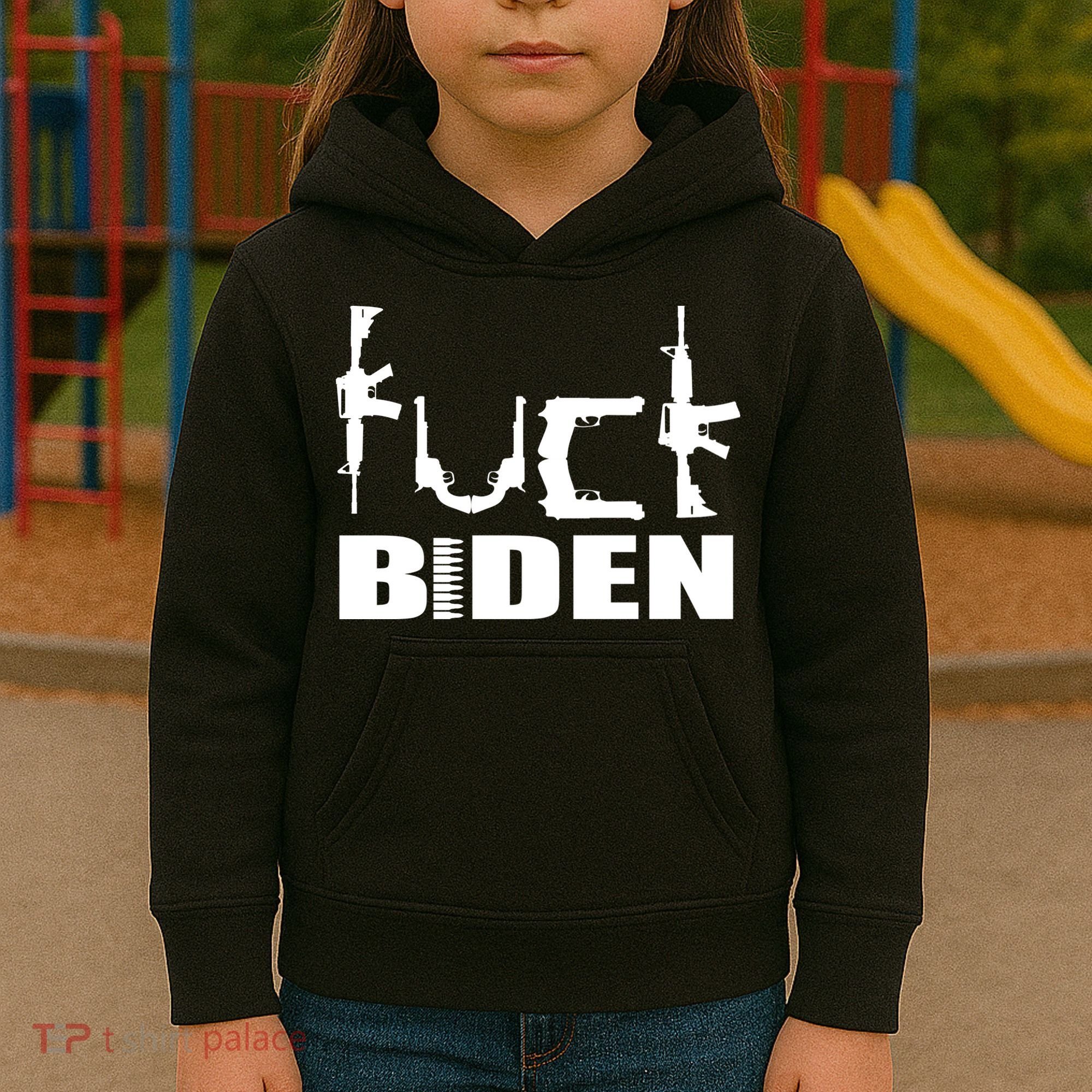 F*ck Biden Guns Logo Kids Hoodie
