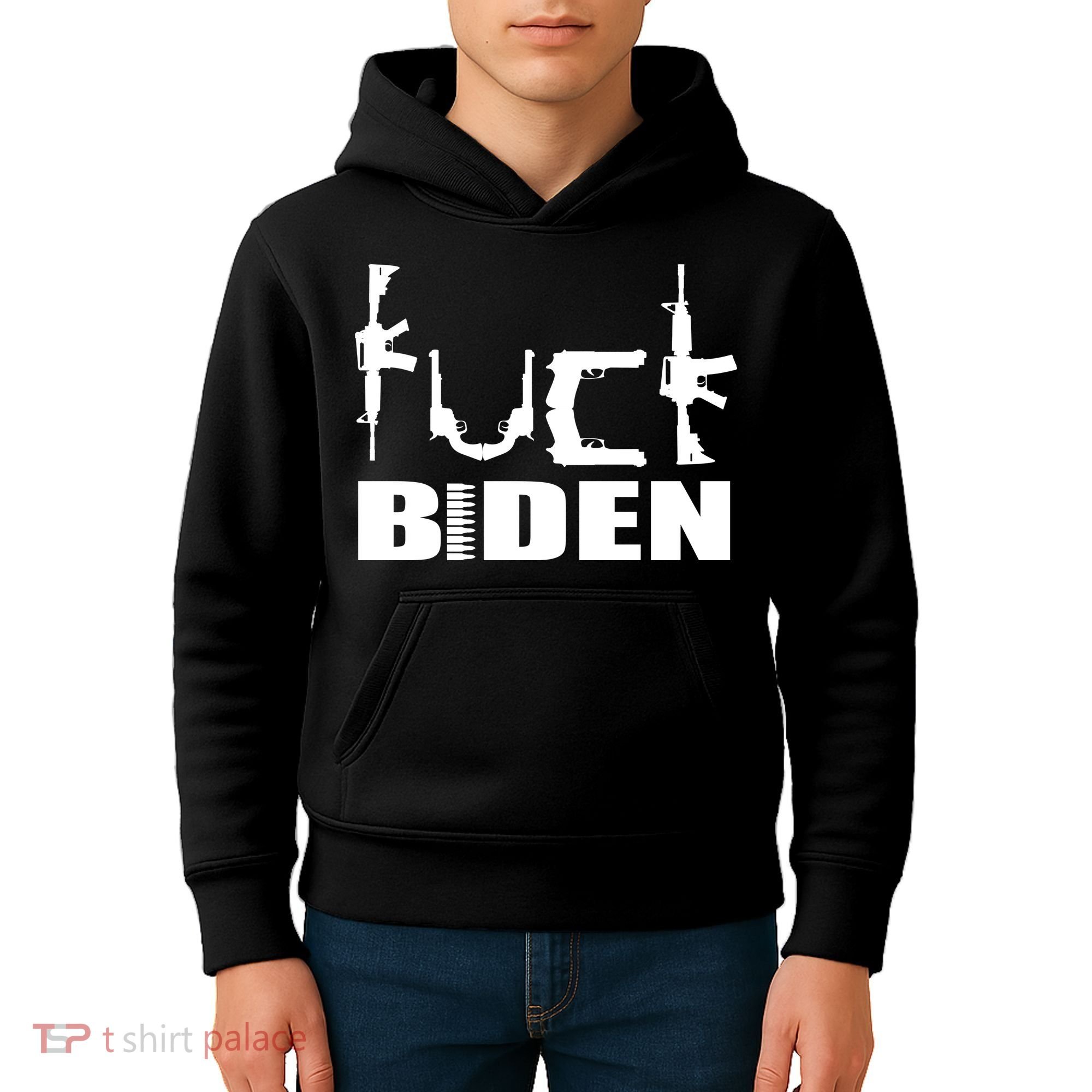 F*ck Biden Guns Logo Kids Hoodie