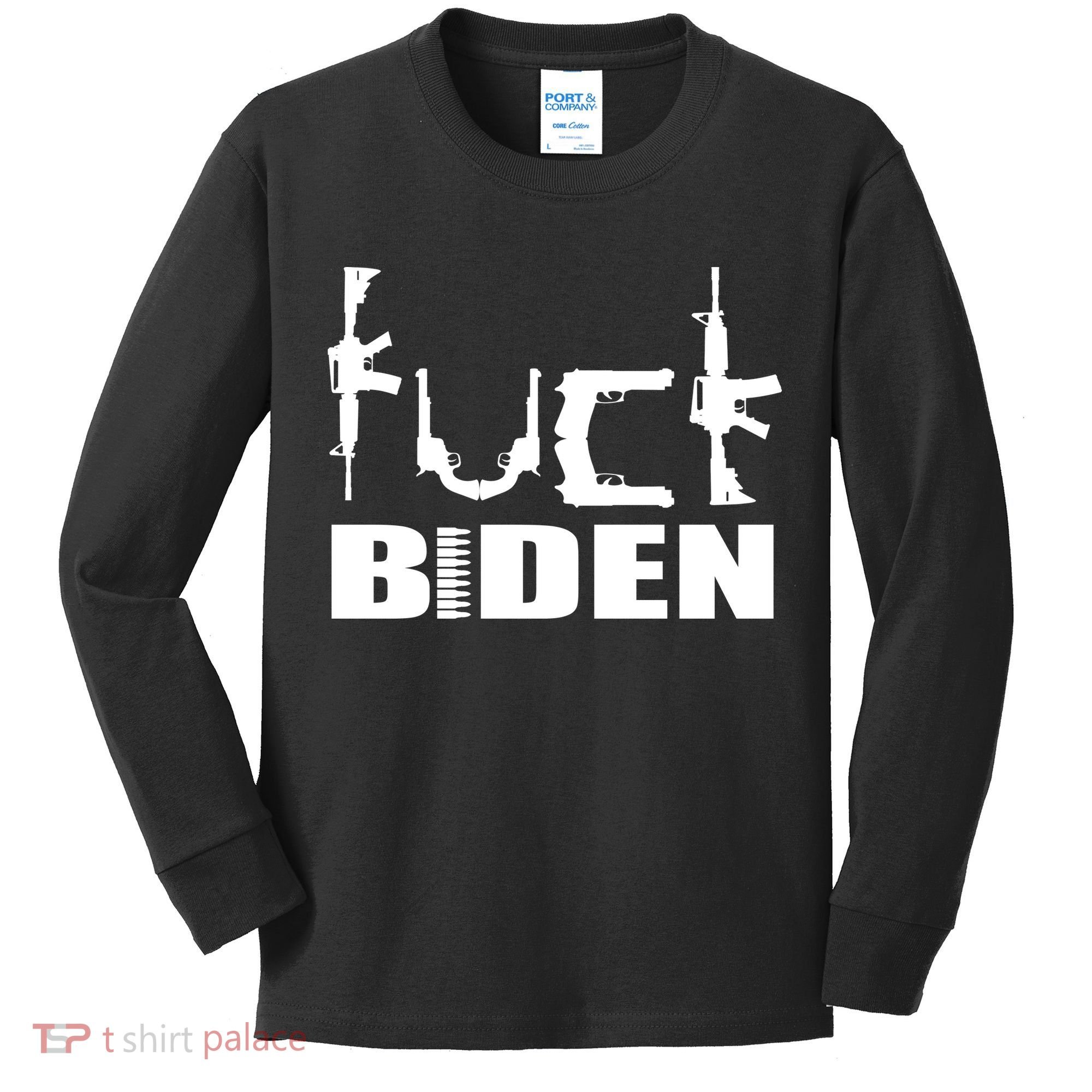 F*ck Biden Guns Logo Kids Long Sleeve Shirt