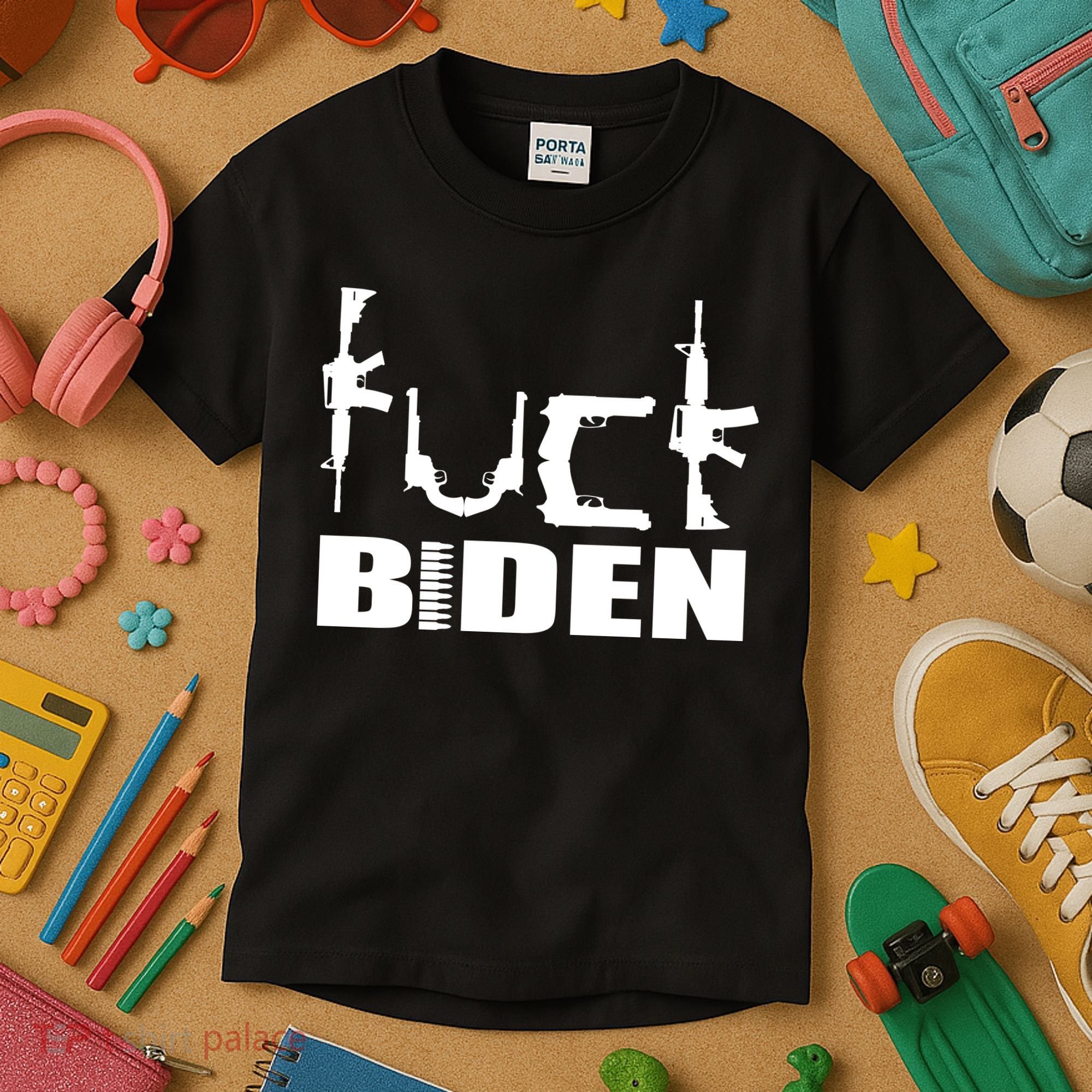 F*ck Biden Guns Logo Kids T-Shirt