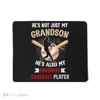 Funny Baseball Grandpa Grandson My Favorite Baseball Player Mousepad thumb 0