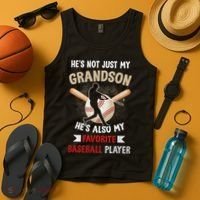 Funny Baseball Grandpa Grandson My Favorite Baseball Player Tank Top thumb 4