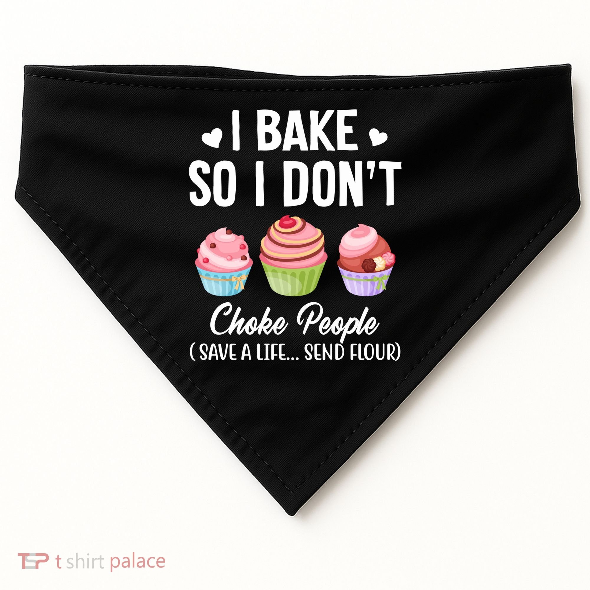 Funny Baking Gift I Bake So Funny I Don't Choke People Gift USA-Made Doggie Bandana