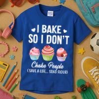 Funny Baking Gift I Bake So Funny I Don't Choke People Gift Kids T-Shirt thumb 3