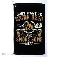 Funny BBQ Grill Chef Grilling Master Barbecue Lover BBQ Golf Towel thumb 0