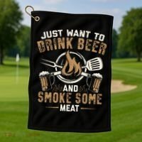 Funny BBQ Grill Chef Grilling Master Barbecue Lover BBQ Golf Towel thumb 1