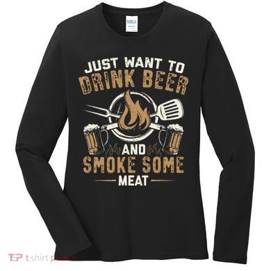 Funny BBQ Grill Chef Grilling Master Barbecue Lover BBQ Women's Long Sleeve Shirt