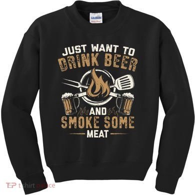 Funny BBQ Grill Chef Grilling Master Barbecue Lover BBQ Kids Sweatshirt