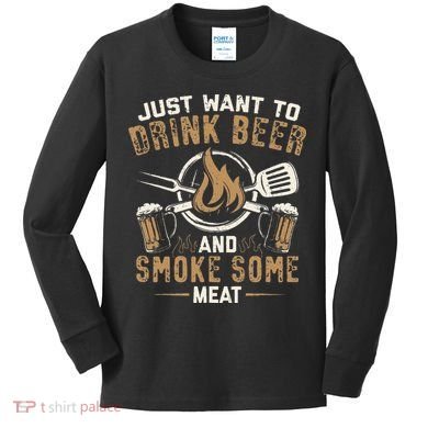 Funny BBQ Grill Chef Grilling Master Barbecue Lover BBQ Kids Long Sleeve Shirt
