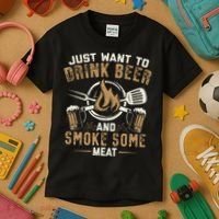 Funny BBQ Grill Chef Grilling Master Barbecue Lover BBQ Kids T-Shirt thumb 3