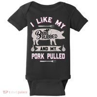Funny Bbq Grilling Quote Pig Pulled Pork Baby Bodysuit thumb 0
