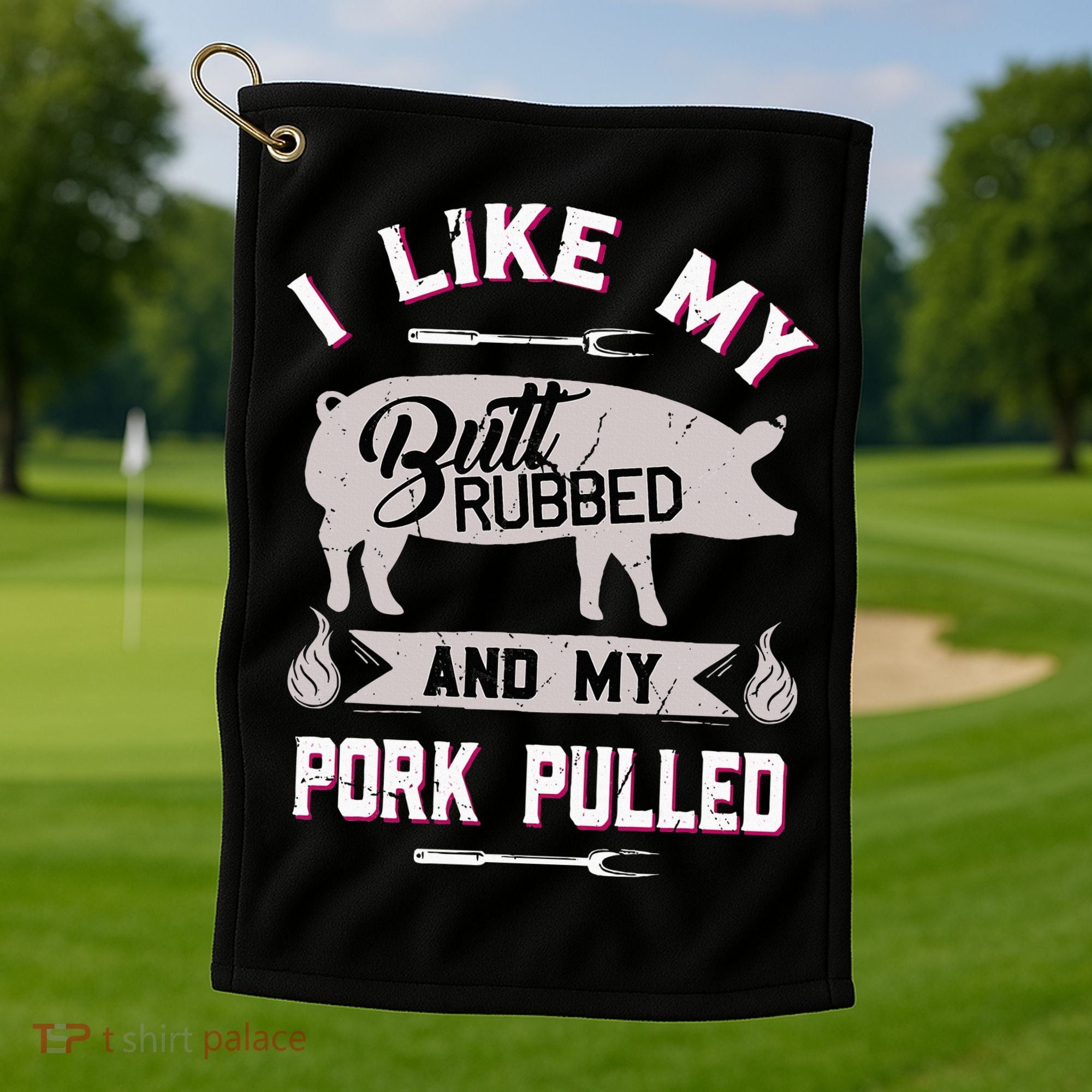Funny Bbq Grilling Quote Pig Pulled Pork Golf Towel