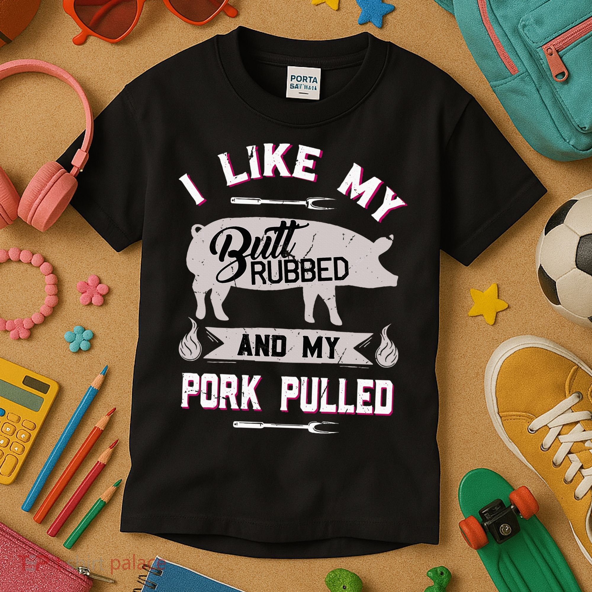 Funny Bbq Grilling Quote Pig Pulled Pork Kids T-Shirt
