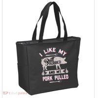 Funny Bbq Grilling Quote Pig Pulled Pork Tote Bag thumb 2