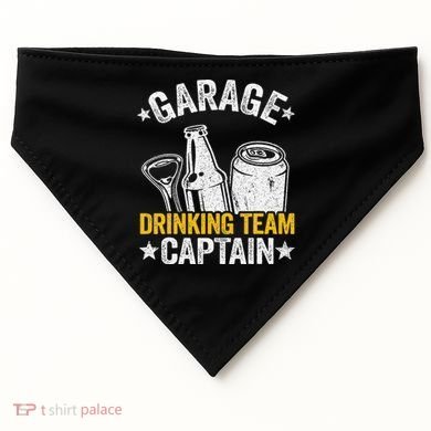 Funny Beer Garage Drinker Garage Drinking Team Captain USA-Made Doggie Bandana