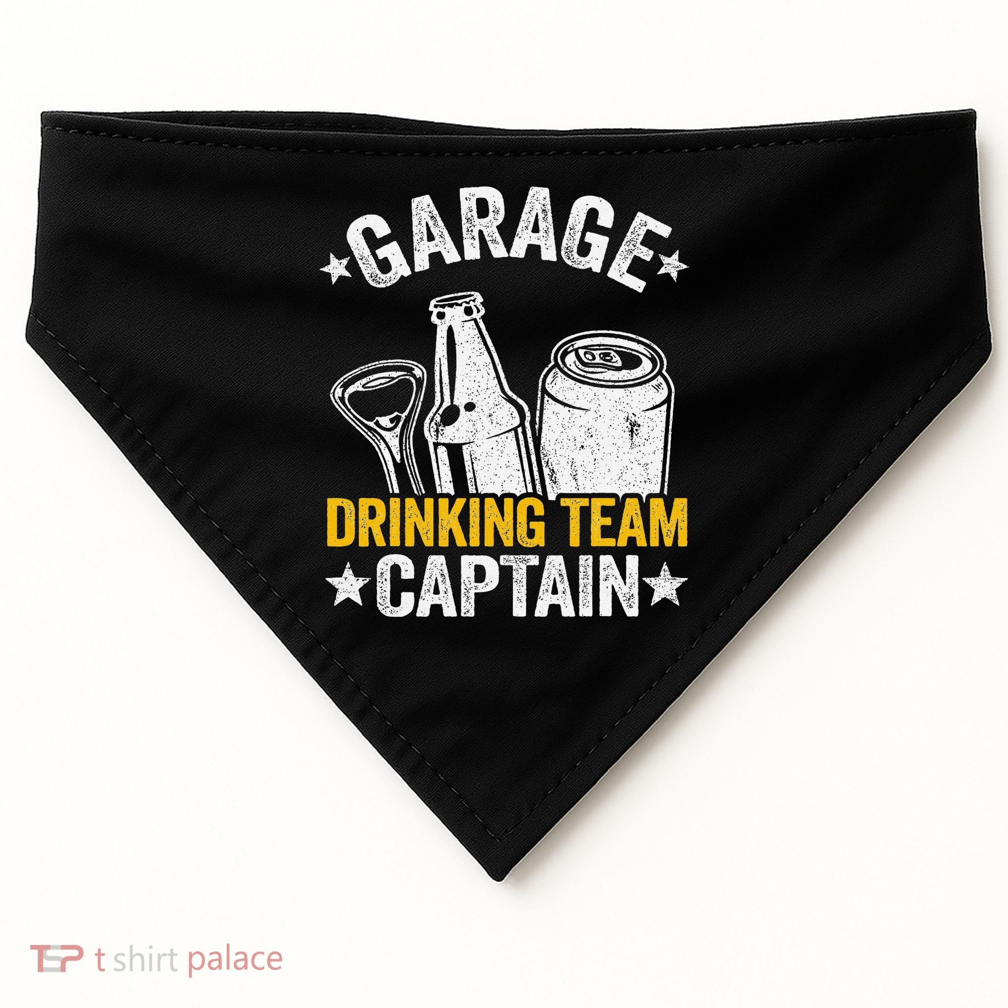 Funny Beer Garage Drinker Garage Drinking Team Captain USA-Made Doggie Bandana