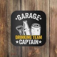 Funny Beer Garage Drinker Garage Drinking Team Captain Coaster thumb 0