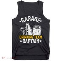 Funny Beer Garage Drinker Garage Drinking Team Captain Tank Top thumb 0