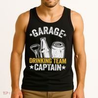 Funny Beer Garage Drinker Garage Drinking Team Captain Tank Top thumb 3