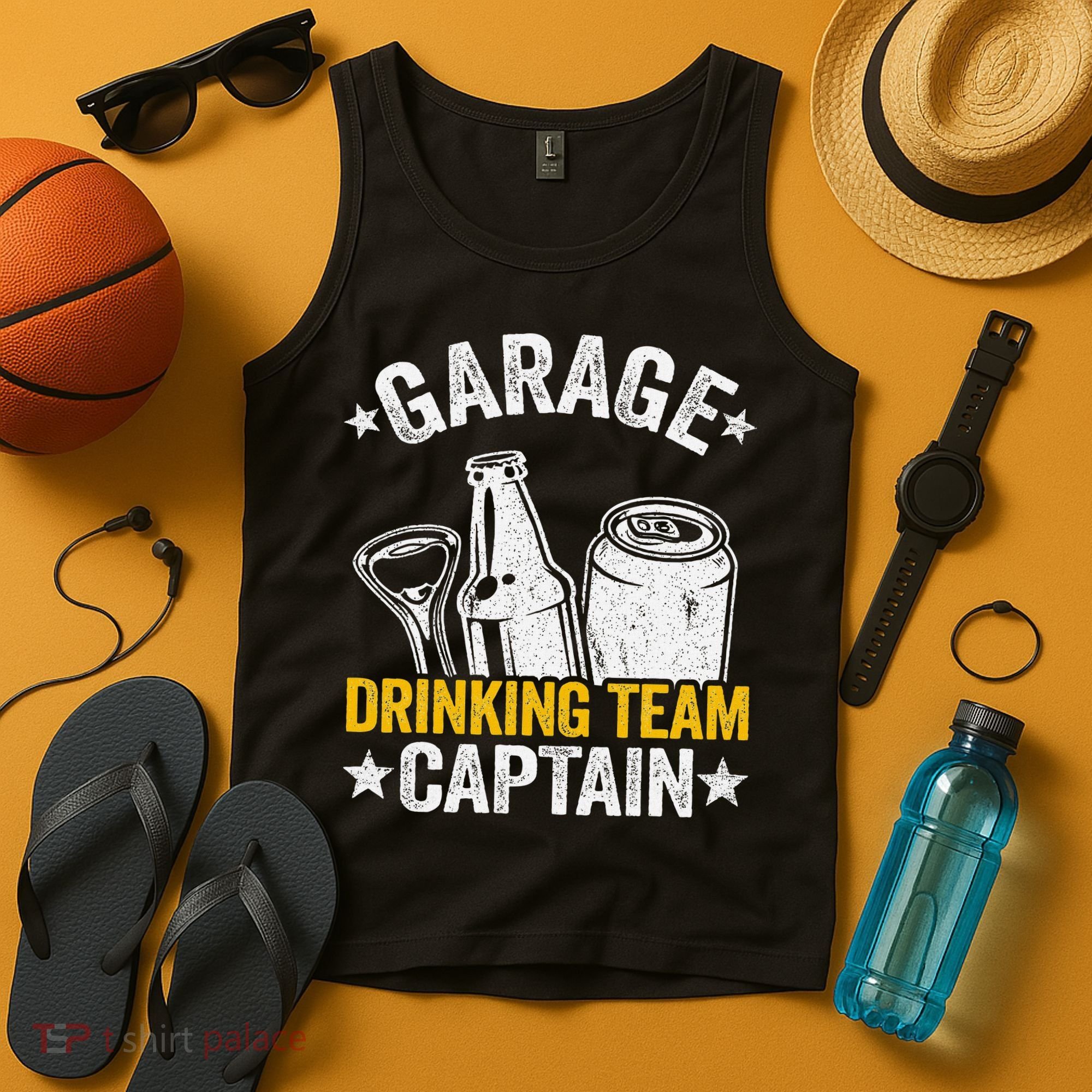 Funny Beer Garage Drinker Garage Drinking Team Captain Tank Top