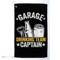 Funny Beer Garage Drinker Garage Drinking Team Captain Golf Towel thumb 0