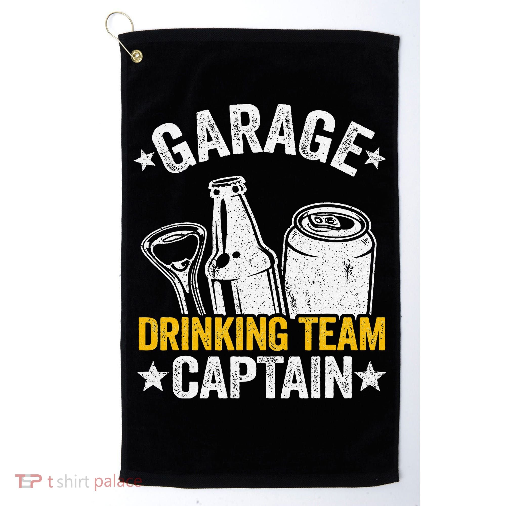 Funny Beer Garage Drinker Garage Drinking Team Captain Golf Towel