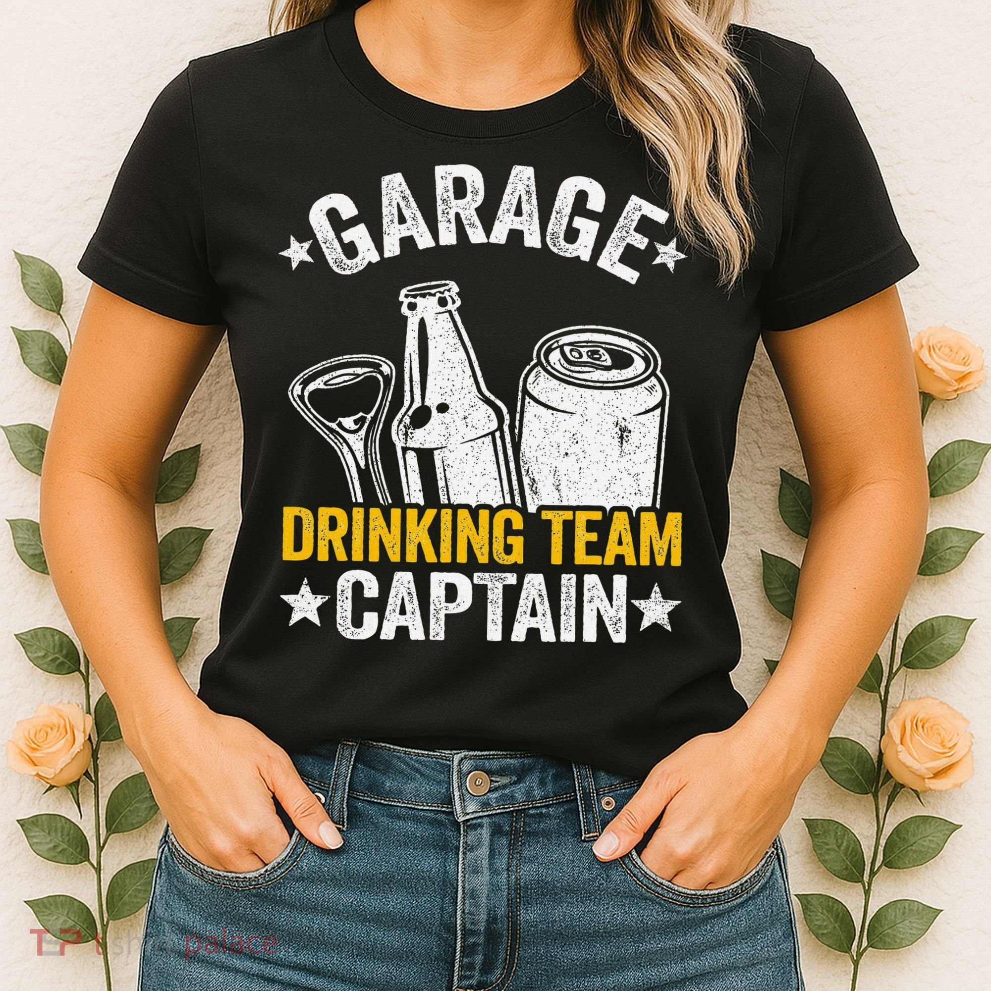 Funny Beer Garage Drinker Garage Drinking Team Captain Women's T-Shirt