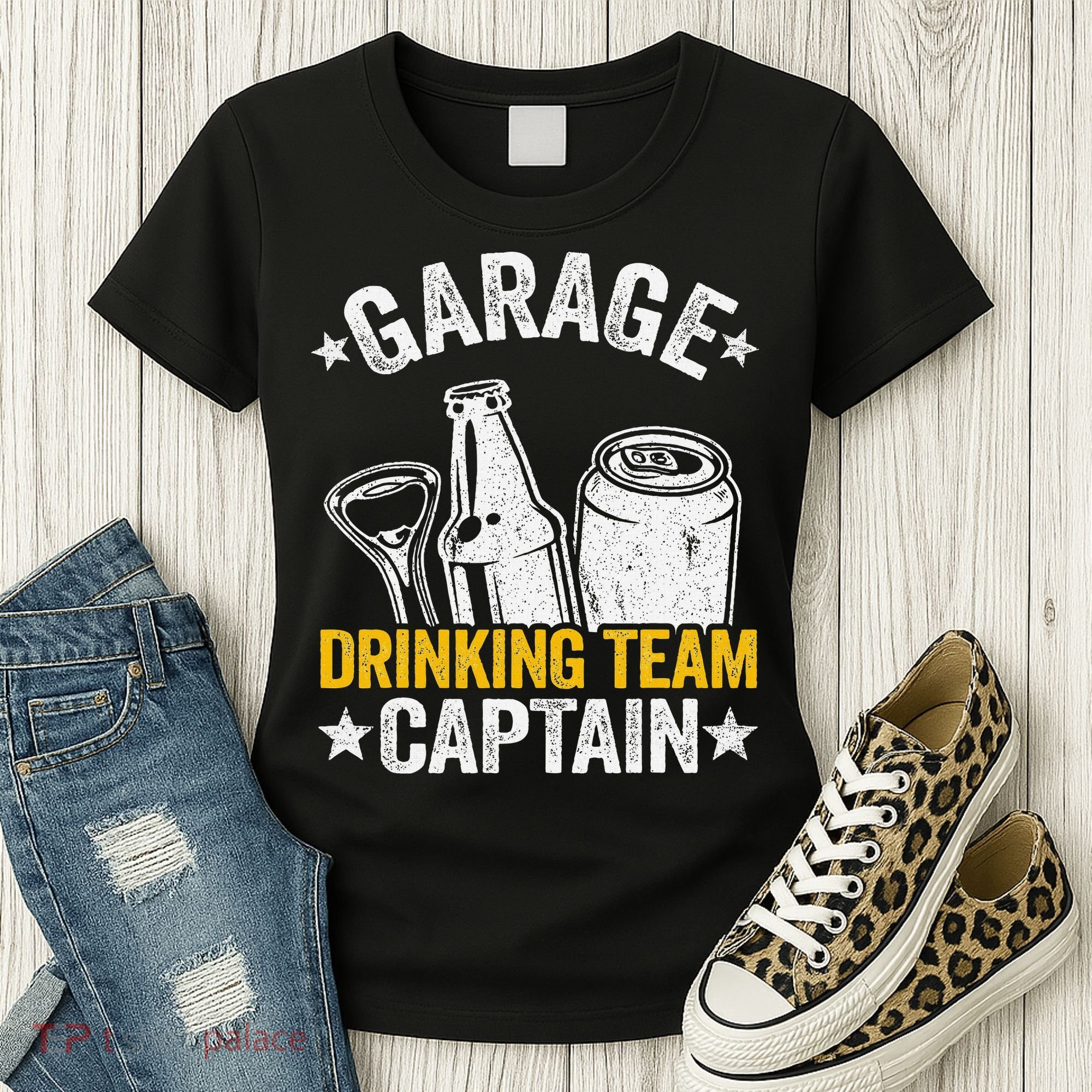 Funny Beer Garage Drinker Garage Drinking Team Captain Women's T-Shirt