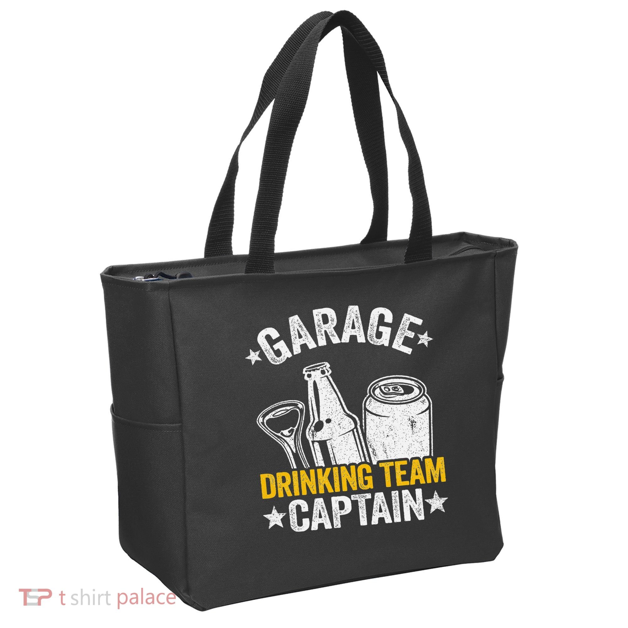 Funny Beer Garage Drinker Garage Drinking Team Captain Tote Bag