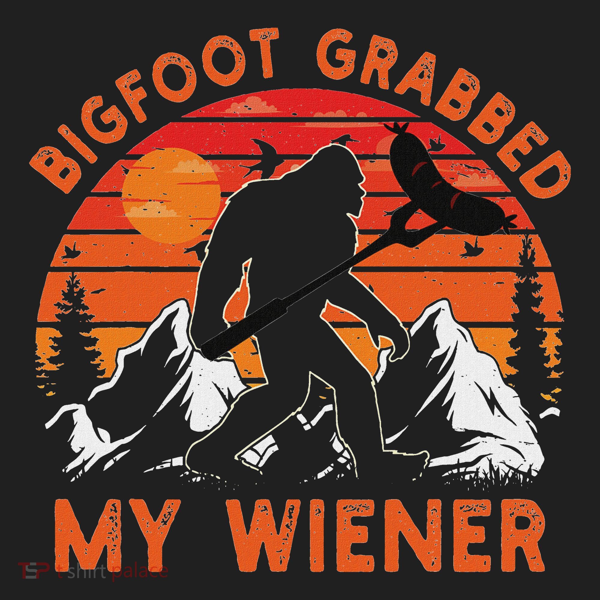 Funny Bigfoot Grabbed My Wiener Retro Bbq Humor Beanie