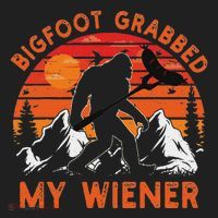 Funny Bigfoot Grabbed My Wiener Retro Bbq Humor Hat thumb 2