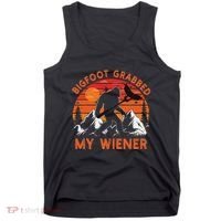 Funny Bigfoot Grabbed My Wiener Retro Bbq Humor Tank Top thumb 0