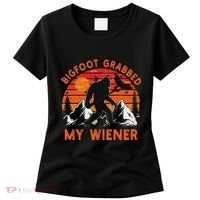 Funny Bigfoot Grabbed My Wiener Retro Bbq Humor Women's T-Shirt thumb 0