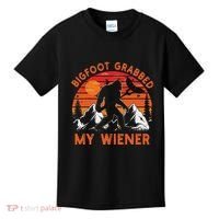 Funny Bigfoot Grabbed My Wiener Retro Bbq Humor Kids T-Shirt thumb 0