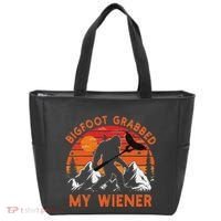 Funny Bigfoot Grabbed My Wiener Retro Bbq Humor Tote Bag thumb 0