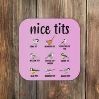 Funny Bird Gift Nice Tits Ornithology Coaster thumb 0