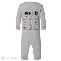 Funny Bird Gift Nice Tits Ornithology Infant Fleece One Piece thumb 0
