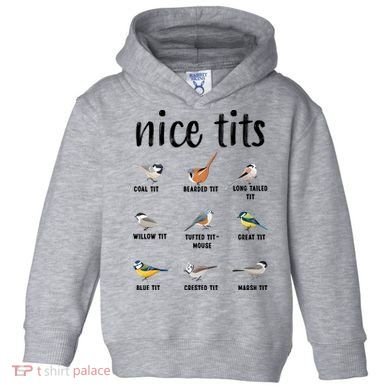 Funny Bird Gift Nice Tits Ornithology Toddler Hoodie