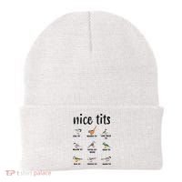 Funny Bird Gift Nice Tits Ornithology Beanie thumb 0
