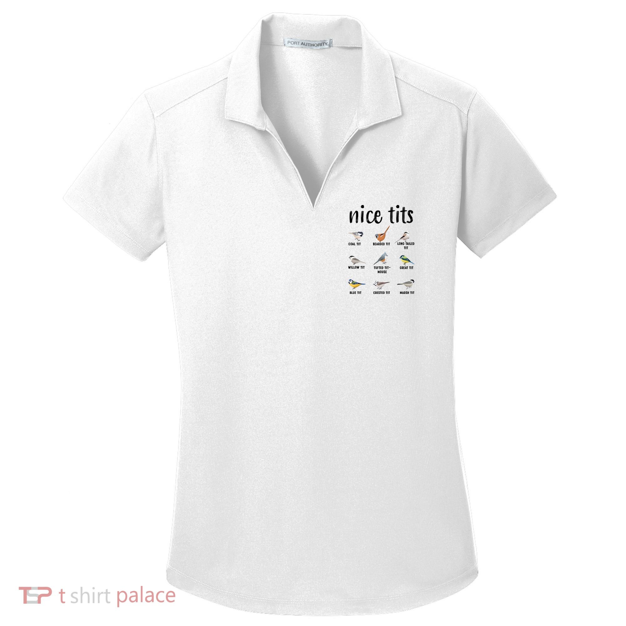 Funny Bird Gift Nice Tits Ornithology Women's Dry Zone Grid Polo