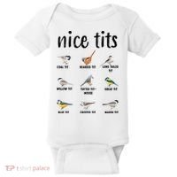 Funny Bird Gift Nice Tits Ornithology Baby Bodysuit thumb 0