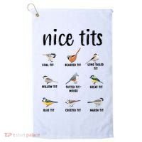 Funny Bird Gift Nice Tits Ornithology Golf Towel thumb 0