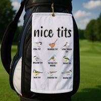 Funny Bird Gift Nice Tits Ornithology Golf Towel thumb 2