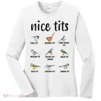 Funny Bird Gift Nice Tits Ornithology Women's Long Sleeve Shirt thumb 0