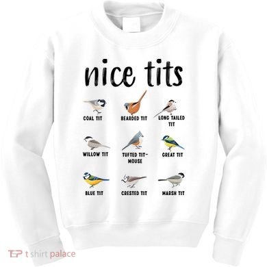 Funny Bird Gift Nice Tits Ornithology Kids Sweatshirt