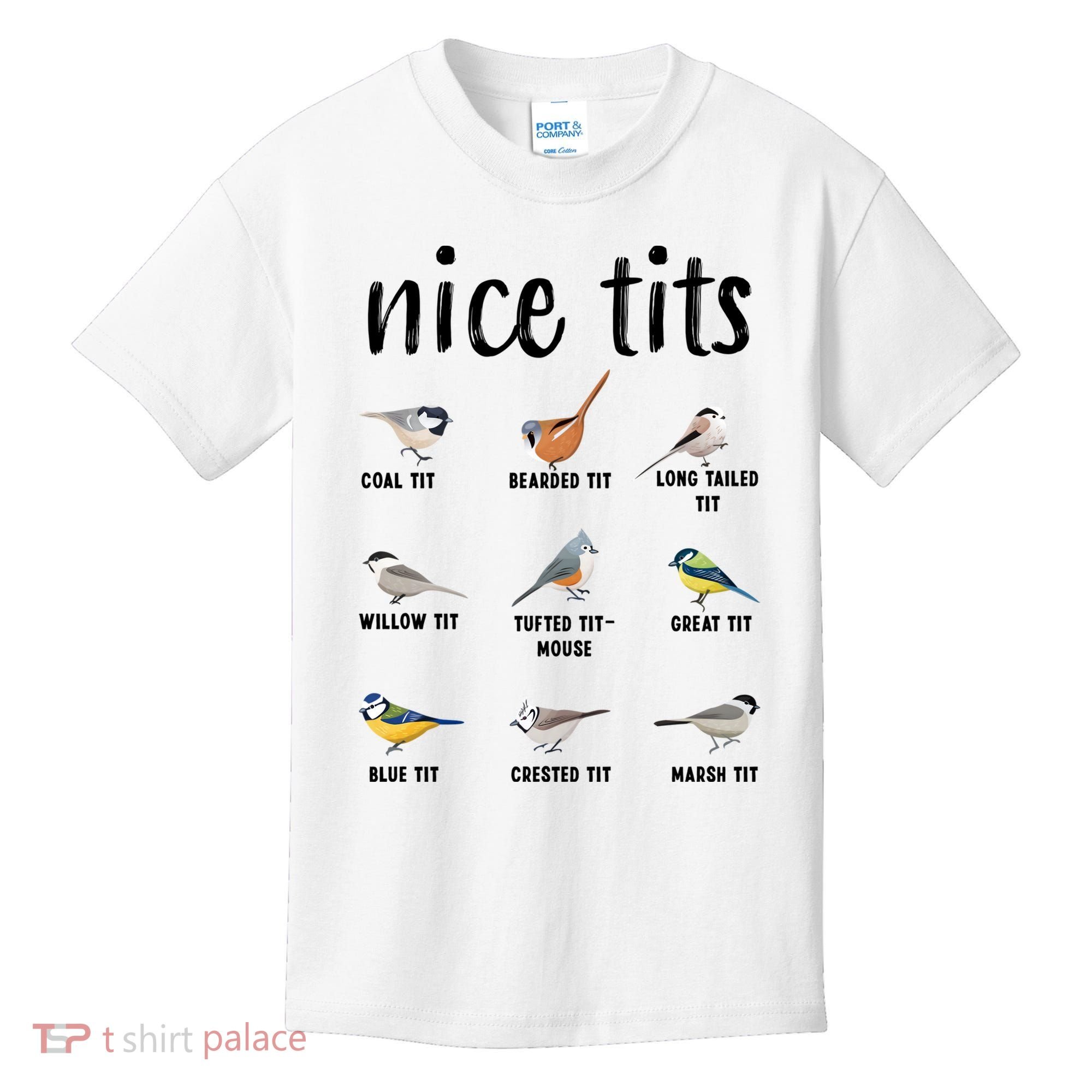 Funny Bird Gift Nice Tits Ornithology Kids T-Shirt