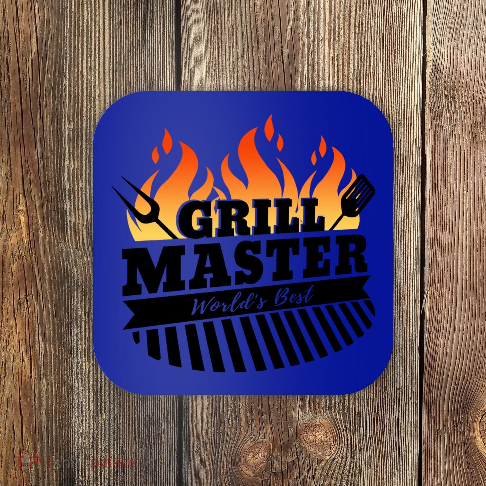 Funny Bbq Grill Master Worlds Best Grillfather Grillers Cute Gift Coaster