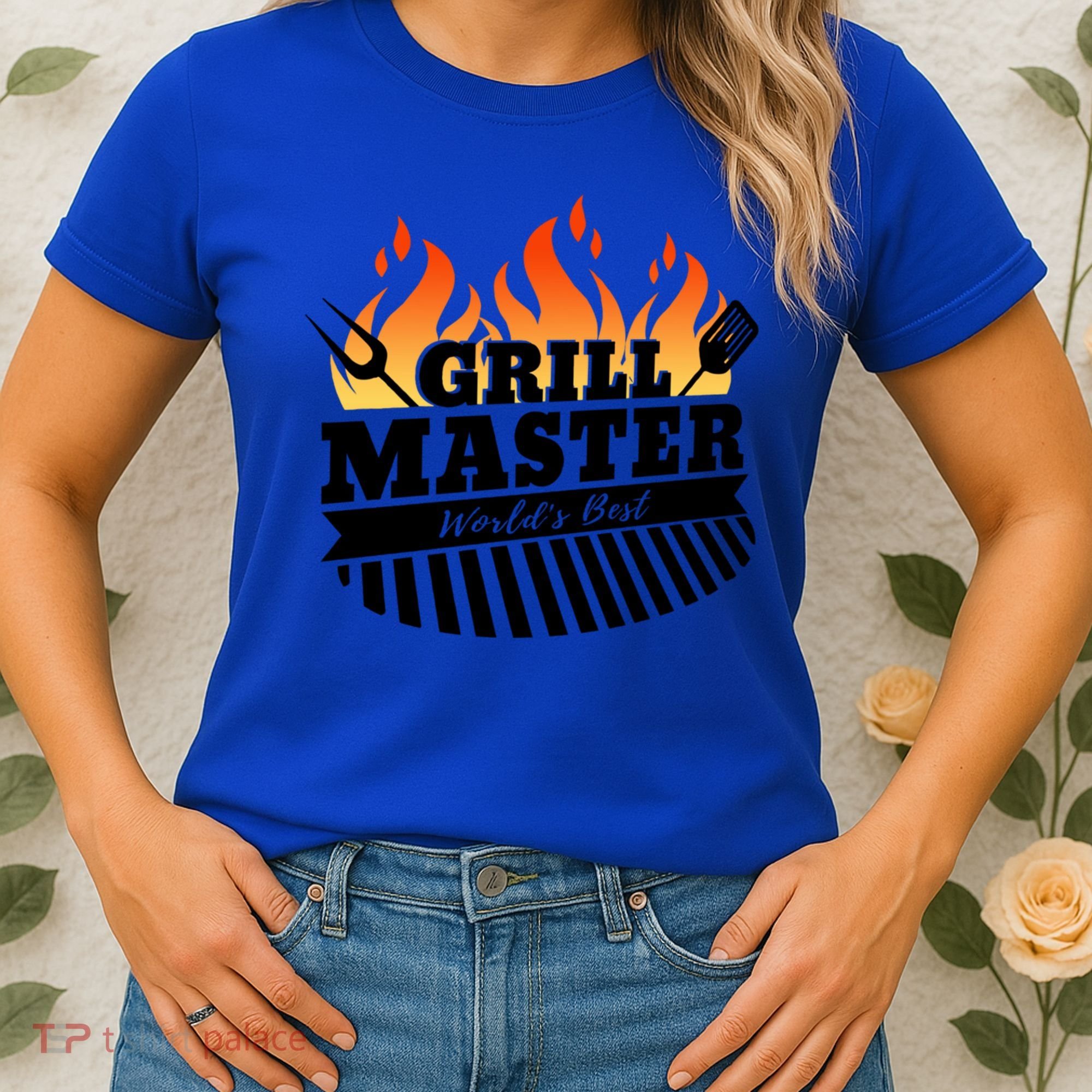 Funny Bbq Grill Master Worlds Best Grillfather Grillers Cute Gift Women's T-Shirt