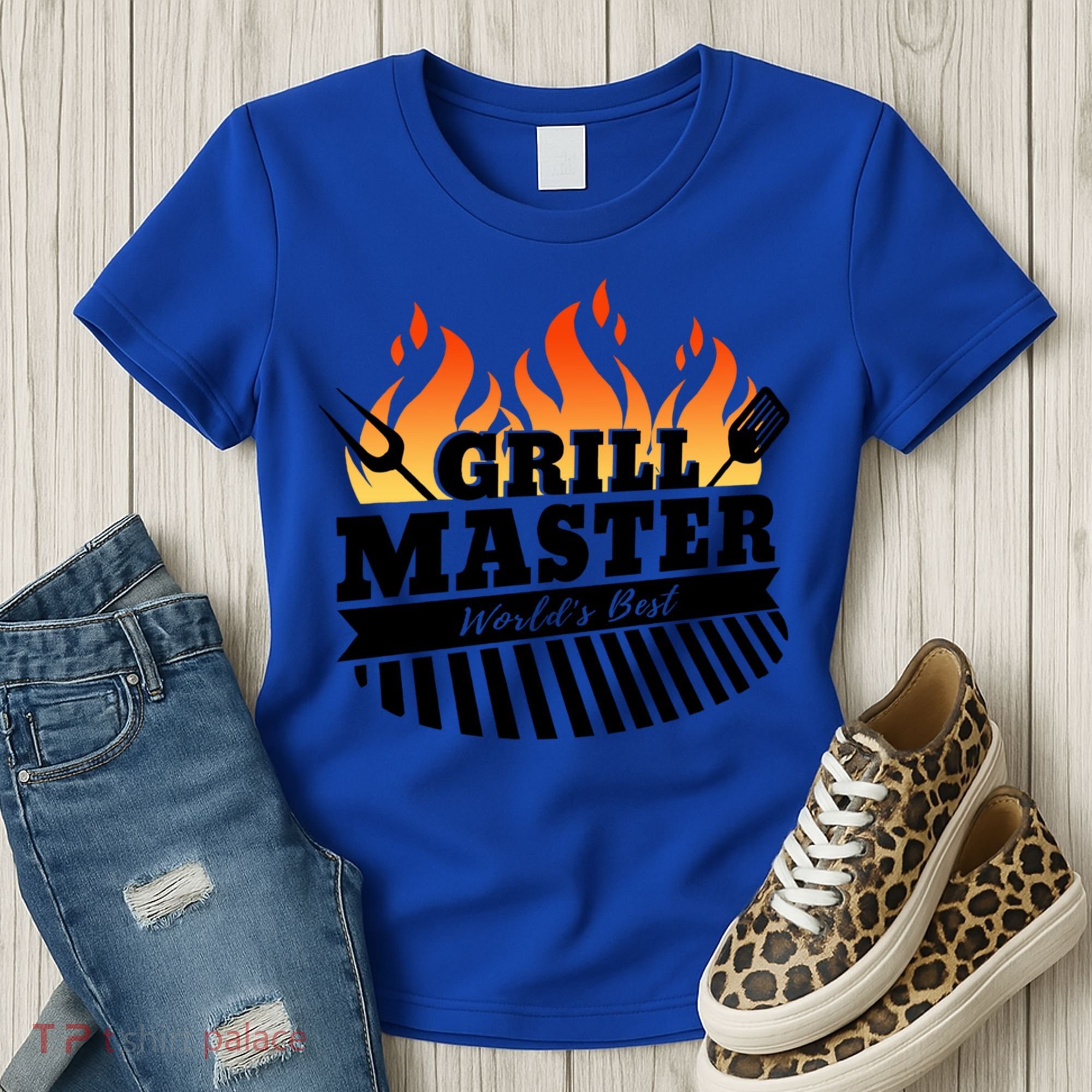 Funny Bbq Grill Master Worlds Best Grillfather Grillers Cute Gift Women's T-Shirt
