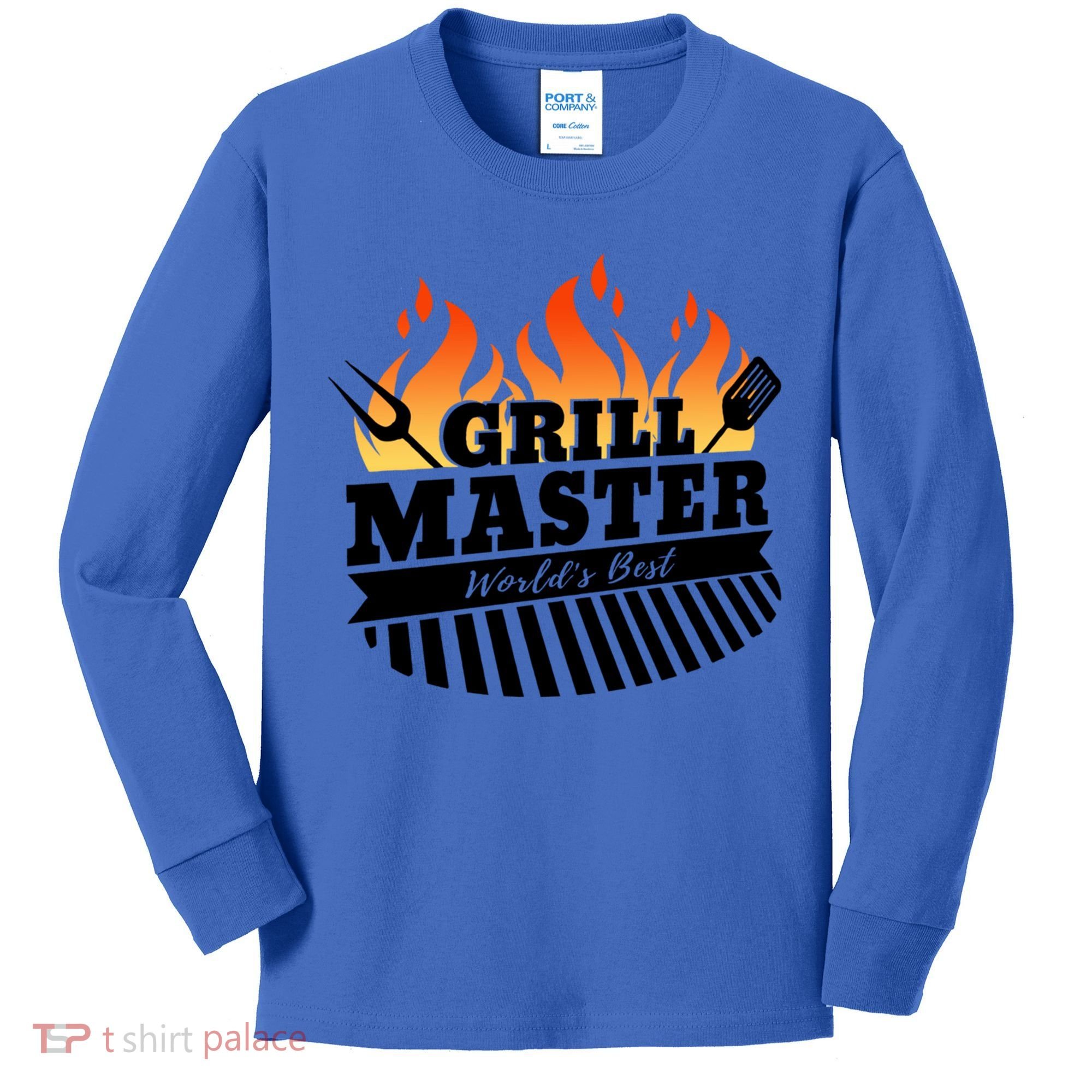 Funny Bbq Grill Master Worlds Best Grillfather Grillers Cute Gift Kids Long Sleeve Shirt